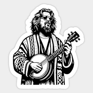 Banjo Dude Lebowski Funny Bluegrass Sticker